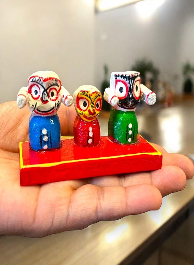 LOVENSPIRE Lord Jagannath Balabhadra Subhadra Idol لديكور المنزل ولوحة قيادة السيارة Mandir Puja - قطعة هدية لدمى Navratri Golu - Image 3